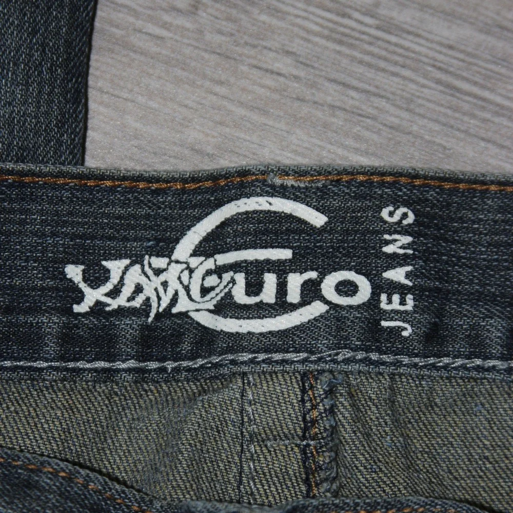 Kanguro Jeans Mens 34 Gray Embroidered Cross Y2K‎ Baggy Denim Retro
